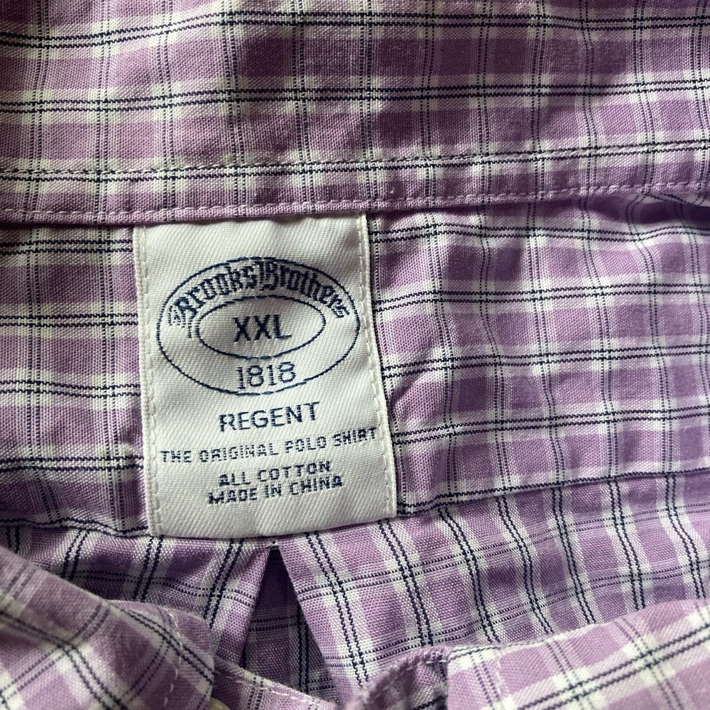 Men’s Brooks brothers, purple, white, original polo, shirt, button down front - Picture 7 of 8
